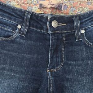 Paige flare dark washed jean